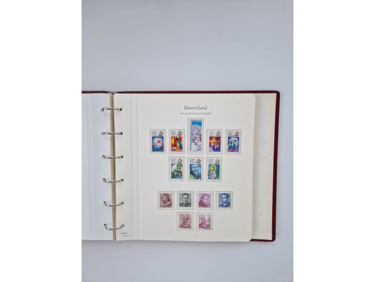 1948/90, in den Hauptnummern augenscheinlich komplette gestempelte Sammlungen Berlin 1948-90 und DDR 1949-90, sowie eine fast