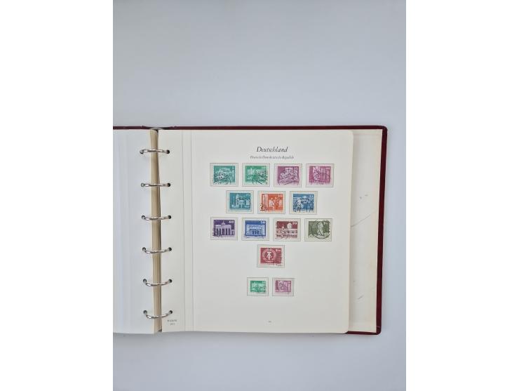 1948/90, in den Hauptnummern augenscheinlich komplette gestempelte Sammlungen Berlin 1948-90 und DDR 1949-90, sowie eine fast