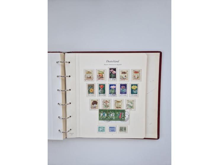 1948/90, in den Hauptnummern augenscheinlich komplette gestempelte Sammlungen Berlin 1948-90 und DDR 1949-90, sowie eine fast