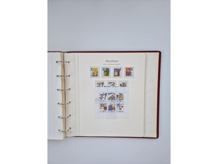 1948/90, in den Hauptnummern augenscheinlich komplette gestempelte Sammlungen Berlin 1948-90 und DDR 1949-90, sowie eine fast