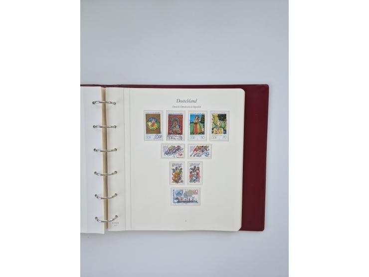 1948/90, in den Hauptnummern augenscheinlich komplette gestempelte Sammlungen Berlin 1948-90 und DDR 1949-90, sowie eine fast