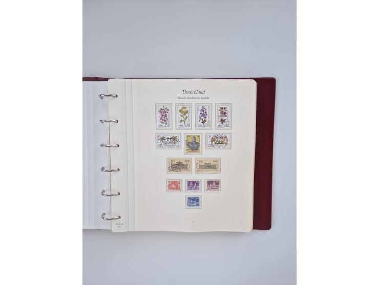 1948/90, in den Hauptnummern augenscheinlich komplette gestempelte Sammlungen Berlin 1948-90 und DDR 1949-90, sowie eine fast