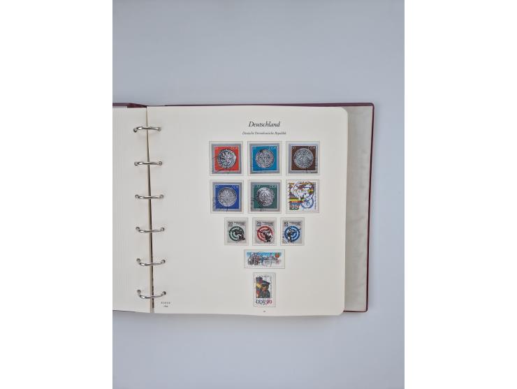 1948/90, in den Hauptnummern augenscheinlich komplette gestempelte Sammlungen Berlin 1948-90 und DDR 1949-90, sowie eine fast