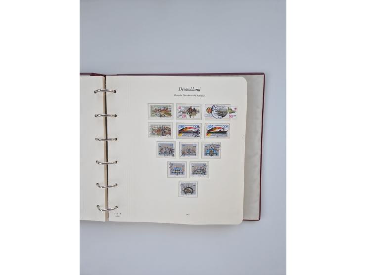 1948/90, in den Hauptnummern augenscheinlich komplette gestempelte Sammlungen Berlin 1948-90 und DDR 1949-90, sowie eine fast
