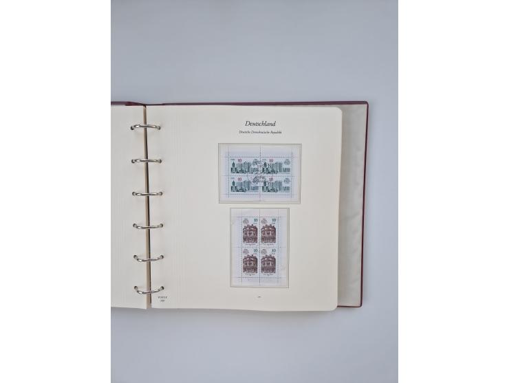 1948/90, in den Hauptnummern augenscheinlich komplette gestempelte Sammlungen Berlin 1948-90 und DDR 1949-90, sowie eine fast