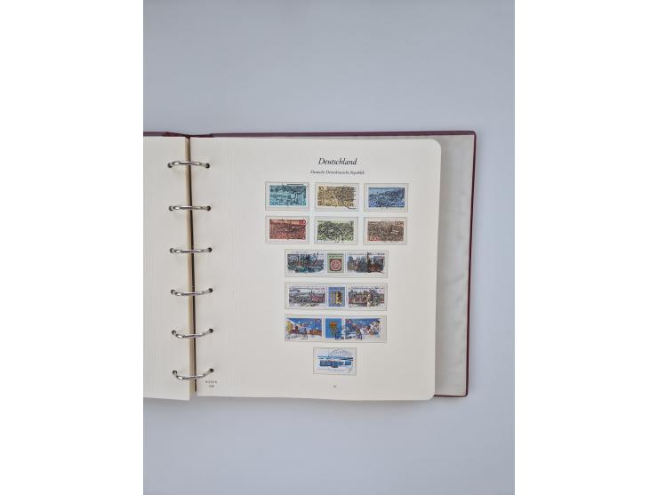 1948/90, in den Hauptnummern augenscheinlich komplette gestempelte Sammlungen Berlin 1948-90 und DDR 1949-90, sowie eine fast
