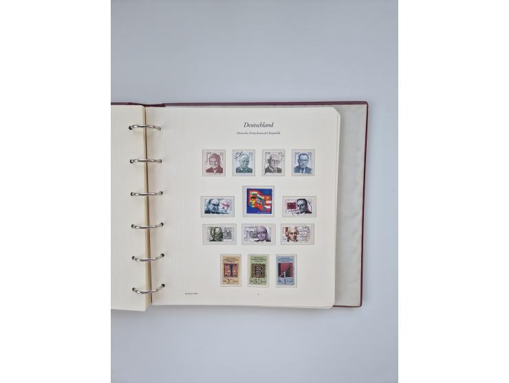 1948/90, in den Hauptnummern augenscheinlich komplette gestempelte Sammlungen Berlin 1948-90 und DDR 1949-90, sowie eine fast