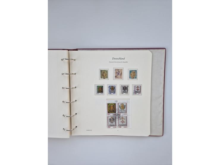1948/90, in den Hauptnummern augenscheinlich komplette gestempelte Sammlungen Berlin 1948-90 und DDR 1949-90, sowie eine fast