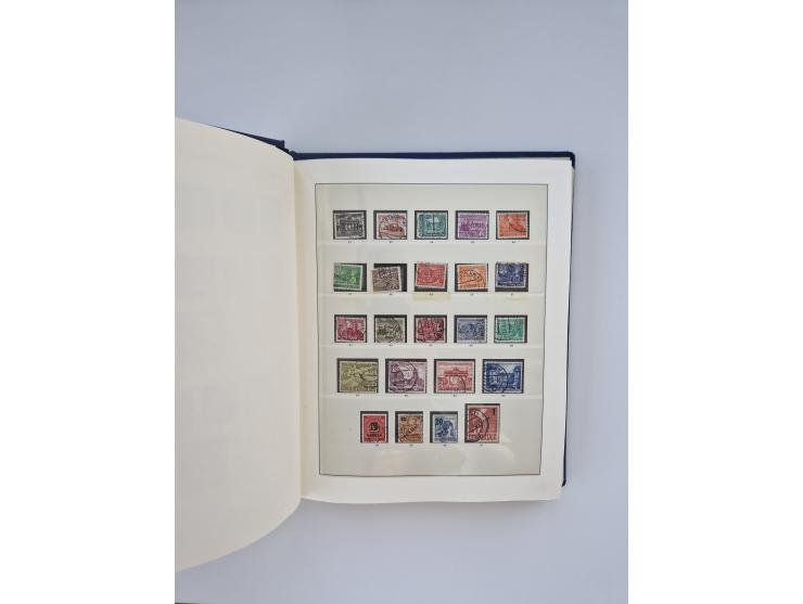1948/90, in den Hauptnummern augenscheinlich komplette gestempelte Sammlungen Berlin 1948-90 und DDR 1949-90, sowie eine fast
