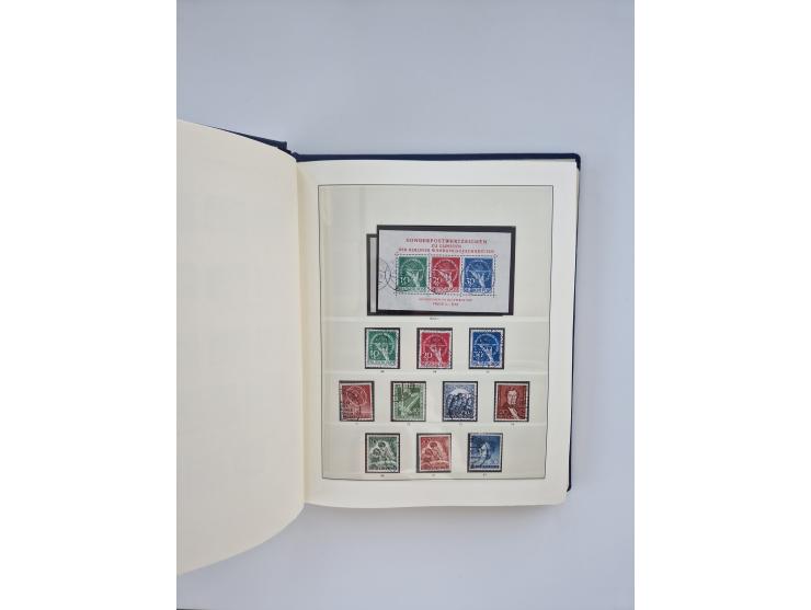 1948/90, in den Hauptnummern augenscheinlich komplette gestempelte Sammlungen Berlin 1948-90 und DDR 1949-90, sowie eine fast