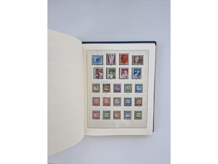 1948/90, in den Hauptnummern augenscheinlich komplette gestempelte Sammlungen Berlin 1948-90 und DDR 1949-90, sowie eine fast