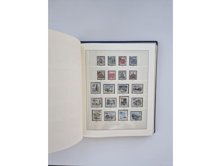 1948/90, in den Hauptnummern augenscheinlich komplette gestempelte Sammlungen Berlin 1948-90 und DDR 1949-90, sowie eine fast