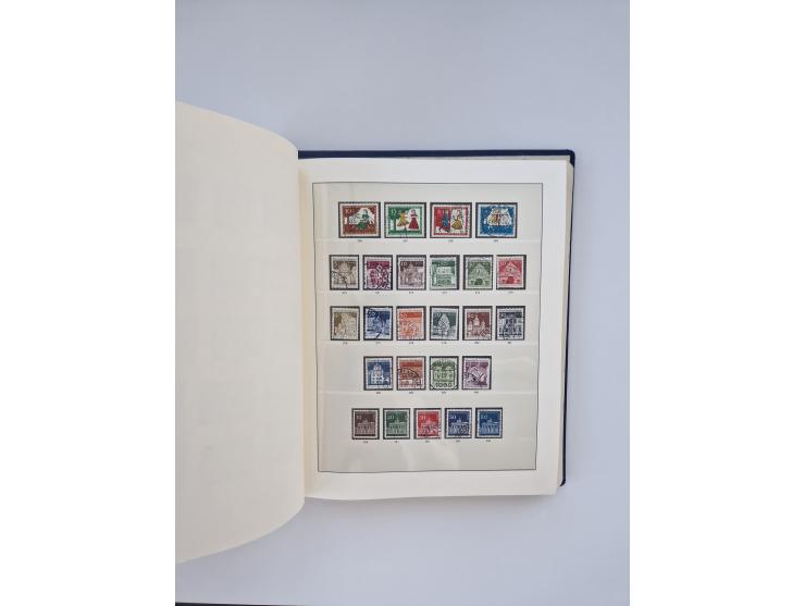 1948/90, in den Hauptnummern augenscheinlich komplette gestempelte Sammlungen Berlin 1948-90 und DDR 1949-90, sowie eine fast