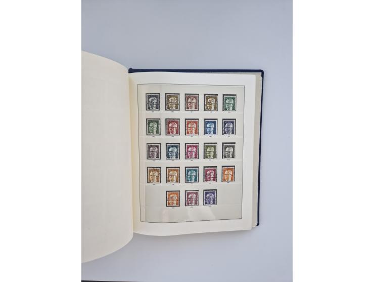 1948/90, in den Hauptnummern augenscheinlich komplette gestempelte Sammlungen Berlin 1948-90 und DDR 1949-90, sowie eine fast