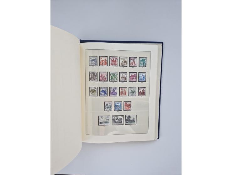 1948/90, in den Hauptnummern augenscheinlich komplette gestempelte Sammlungen Berlin 1948-90 und DDR 1949-90, sowie eine fast