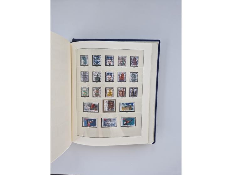 1948/90, in den Hauptnummern augenscheinlich komplette gestempelte Sammlungen Berlin 1948-90 und DDR 1949-90, sowie eine fast