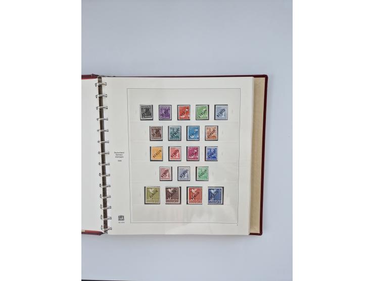1948/90, in den Hauptnummern augenscheinlich komplette gestempelte Sammlungen Berlin 1948-90 und DDR 1949-90, sowie eine fast