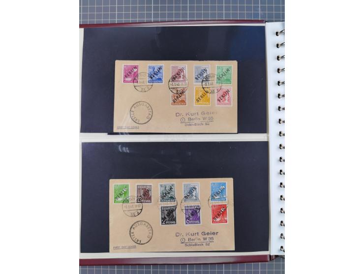1949/79 (ca.), interessante Sammlung FDC und ETB, dabei U.a. amtliche ETB Berlin sowie FDC Bund Mi. 116, 117-20, 121-22, 143-