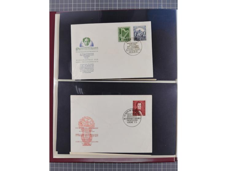 1949/79 (ca.), interessante Sammlung FDC und ETB, dabei U.a. amtliche ETB Berlin sowie FDC Bund Mi. 116, 117-20, 121-22, 143-