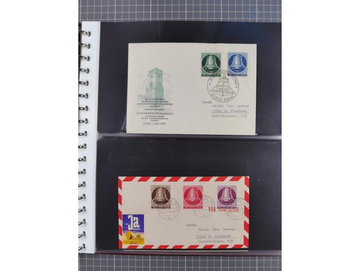1949/79 (ca.), interessante Sammlung FDC und ETB, dabei U.a. amtliche ETB Berlin sowie FDC Bund Mi. 116, 117-20, 121-22, 143-