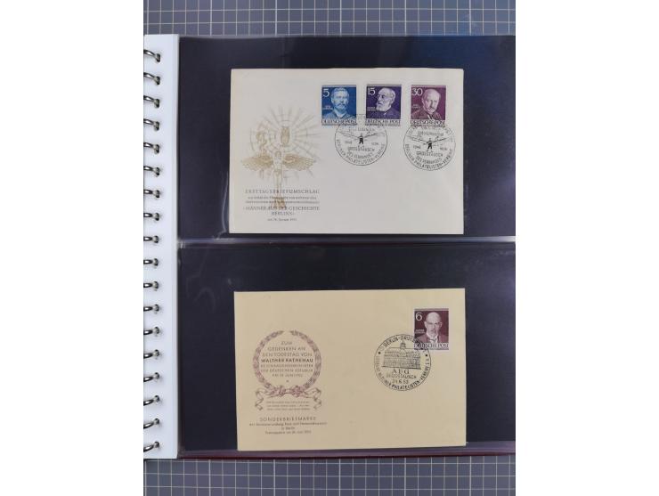 1949/79 (ca.), interessante Sammlung FDC und ETB, dabei U.a. amtliche ETB Berlin sowie FDC Bund Mi. 116, 117-20, 121-22, 143-