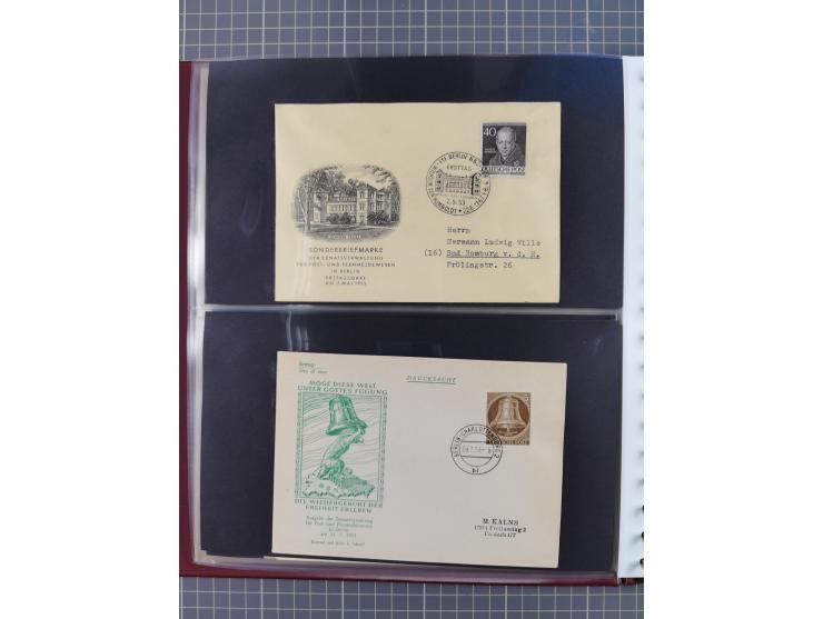 1949/79 (ca.), interessante Sammlung FDC und ETB, dabei U.a. amtliche ETB Berlin sowie FDC Bund Mi. 116, 117-20, 121-22, 143-