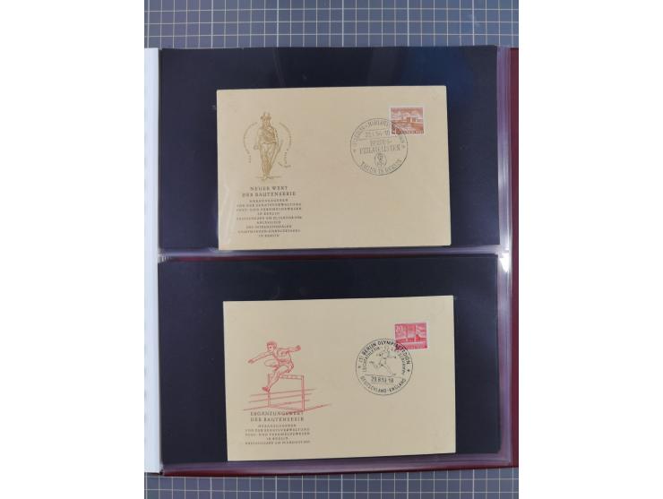 1949/79 (ca.), interessante Sammlung FDC und ETB, dabei U.a. amtliche ETB Berlin sowie FDC Bund Mi. 116, 117-20, 121-22, 143-