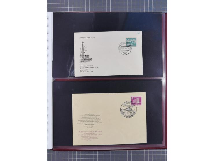 1949/79 (ca.), interessante Sammlung FDC und ETB, dabei U.a. amtliche ETB Berlin sowie FDC Bund Mi. 116, 117-20, 121-22, 143-