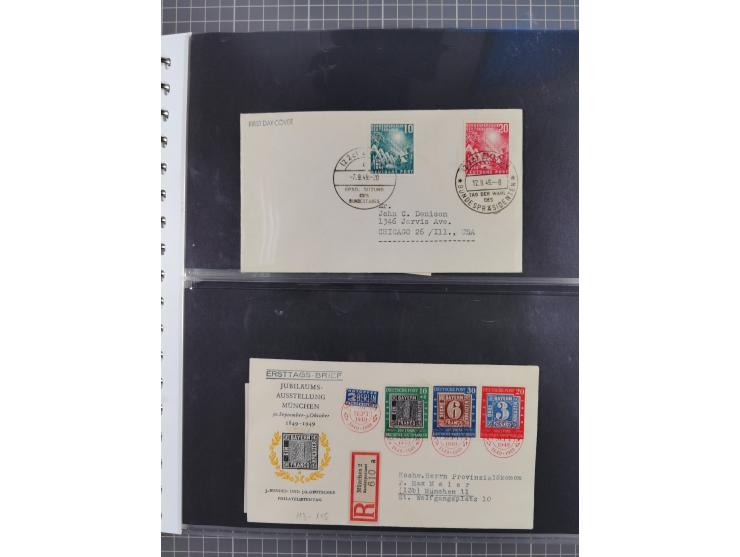 1949/79 (ca.), interessante Sammlung FDC und ETB, dabei U.a. amtliche ETB Berlin sowie FDC Bund Mi. 116, 117-20, 121-22, 143-