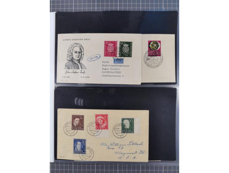 1949/79 (ca.), interessante Sammlung FDC und ETB, dabei U.a. amtliche ETB Berlin sowie FDC Bund Mi. 116, 117-20, 121-22, 143-