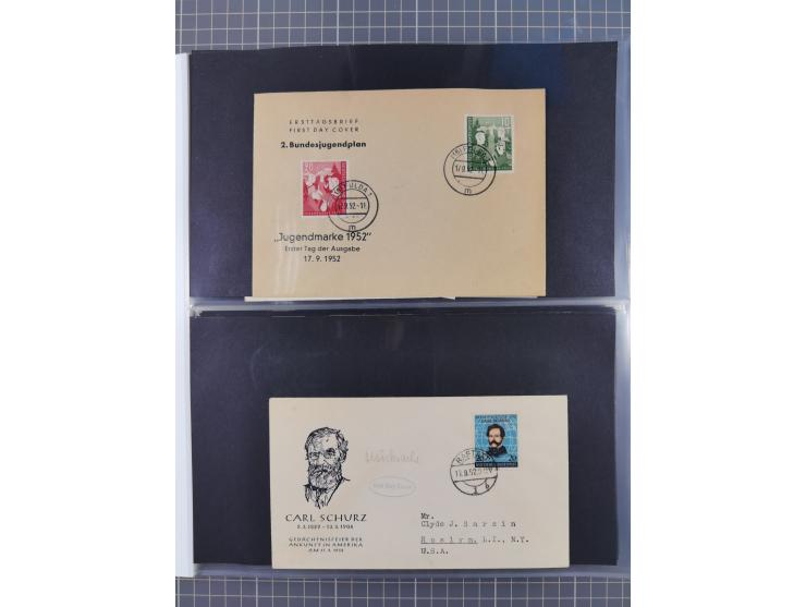 1949/79 (ca.), interessante Sammlung FDC und ETB, dabei U.a. amtliche ETB Berlin sowie FDC Bund Mi. 116, 117-20, 121-22, 143-