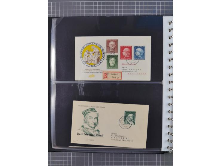 1949/79 (ca.), interessante Sammlung FDC und ETB, dabei U.a. amtliche ETB Berlin sowie FDC Bund Mi. 116, 117-20, 121-22, 143-