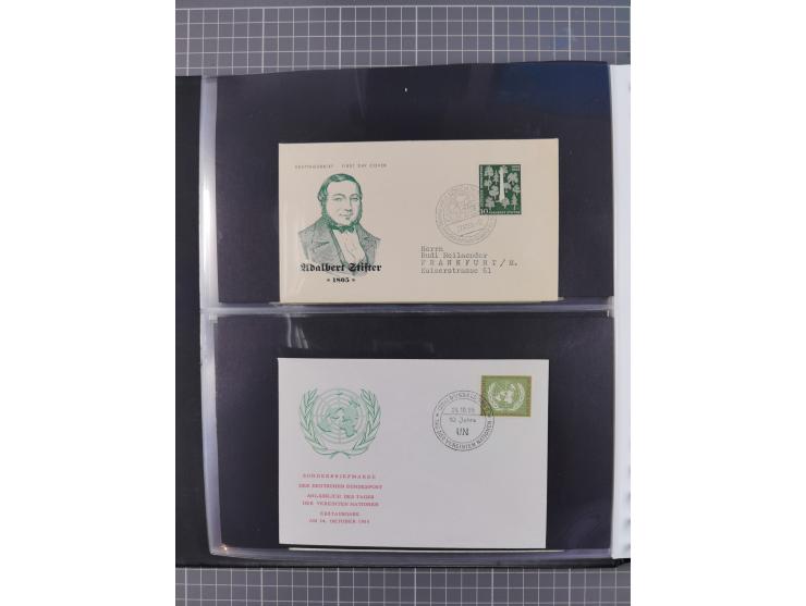 1949/79 (ca.), interessante Sammlung FDC und ETB, dabei U.a. amtliche ETB Berlin sowie FDC Bund Mi. 116, 117-20, 121-22, 143-