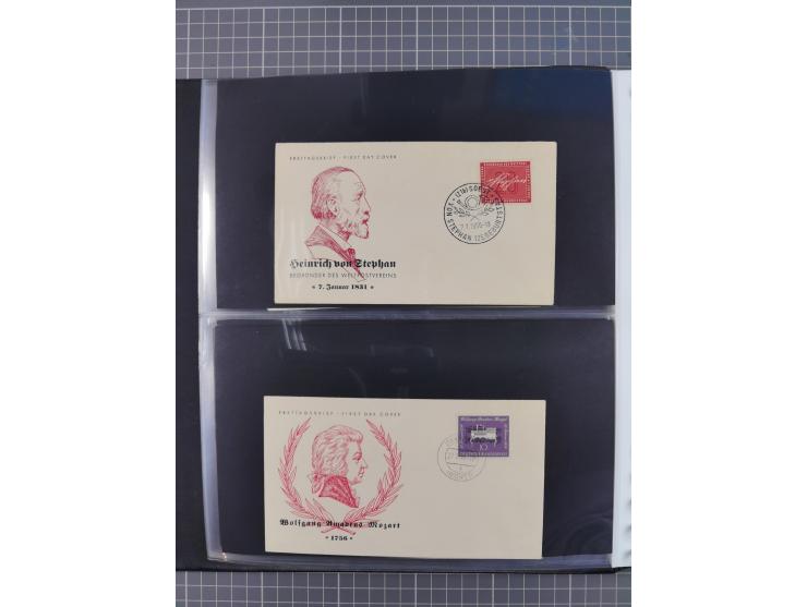 1949/79 (ca.), interessante Sammlung FDC und ETB, dabei U.a. amtliche ETB Berlin sowie FDC Bund Mi. 116, 117-20, 121-22, 143-