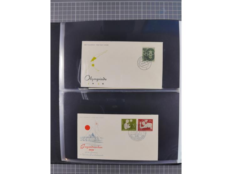 1949/79 (ca.), interessante Sammlung FDC und ETB, dabei U.a. amtliche ETB Berlin sowie FDC Bund Mi. 116, 117-20, 121-22, 143-