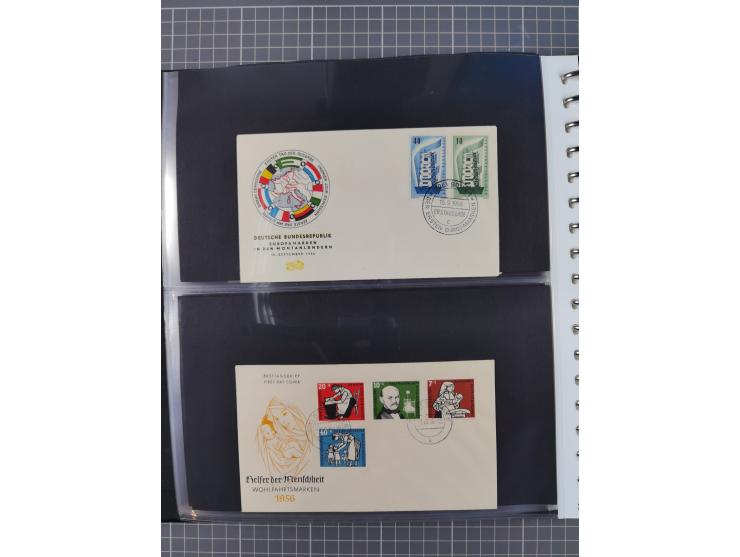 1949/79 (ca.), interessante Sammlung FDC und ETB, dabei U.a. amtliche ETB Berlin sowie FDC Bund Mi. 116, 117-20, 121-22, 143-