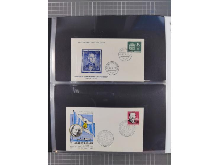1949/79 (ca.), interessante Sammlung FDC und ETB, dabei U.a. amtliche ETB Berlin sowie FDC Bund Mi. 116, 117-20, 121-22, 143-