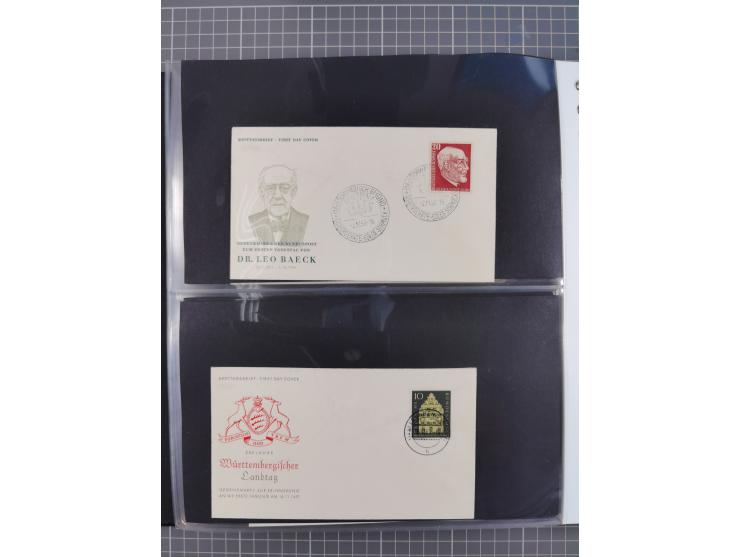 1949/79 (ca.), interessante Sammlung FDC und ETB, dabei U.a. amtliche ETB Berlin sowie FDC Bund Mi. 116, 117-20, 121-22, 143-