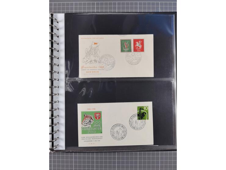 1949/79 (ca.), interessante Sammlung FDC und ETB, dabei U.a. amtliche ETB Berlin sowie FDC Bund Mi. 116, 117-20, 121-22, 143-