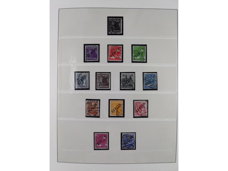 1949/80 (ca.), postfrische (vereinzelt ungebrauchte) und zusätzlich gestempelte Sammlungen Bund, Berlin und DDR in 3 Kartons,