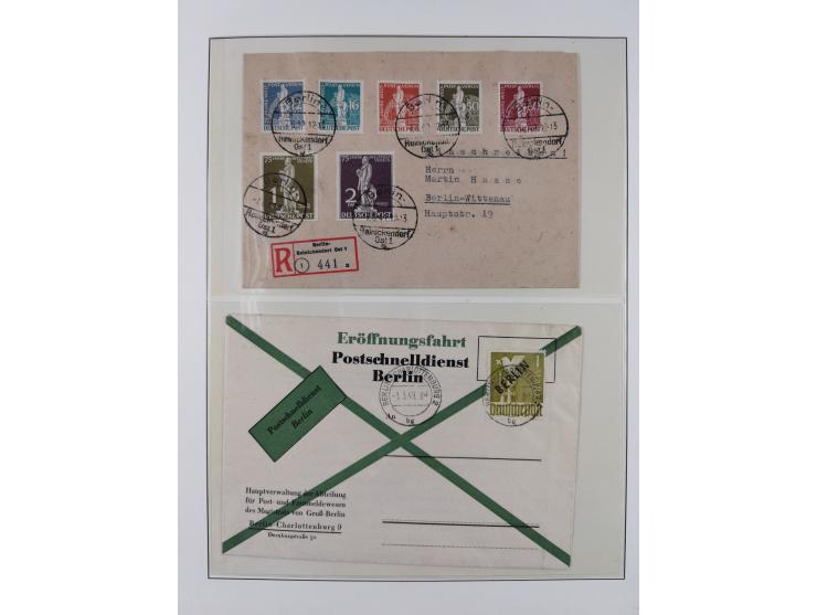 1949/80 (ca.), postfrische (vereinzelt ungebrauchte) und zusätzlich gestempelte Sammlungen Bund, Berlin und DDR in 3 Kartons,