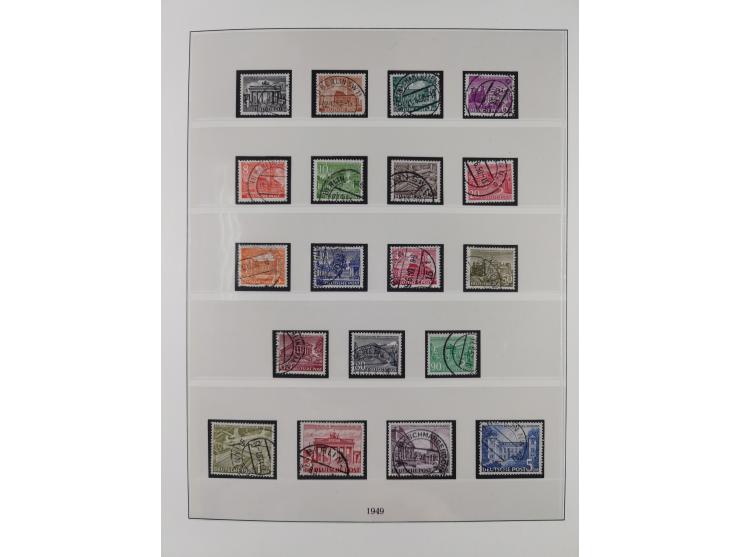 1949/80 (ca.), postfrische (vereinzelt ungebrauchte) und zusätzlich gestempelte Sammlungen Bund, Berlin und DDR in 3 Kartons,
