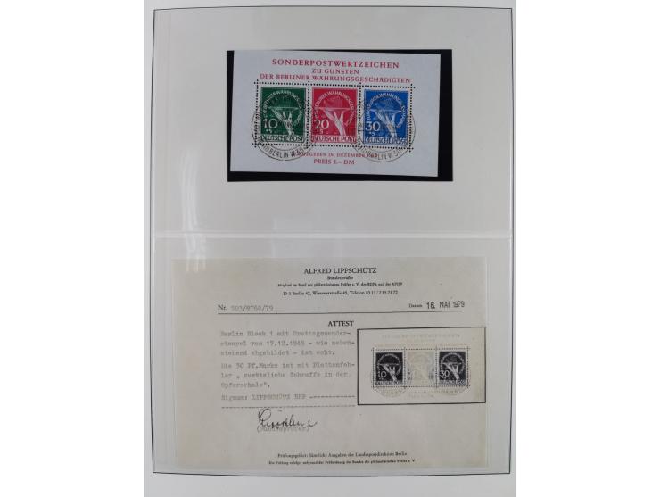 1949/80 (ca.), postfrische (vereinzelt ungebrauchte) und zusätzlich gestempelte Sammlungen Bund, Berlin und DDR in 3 Kartons,
