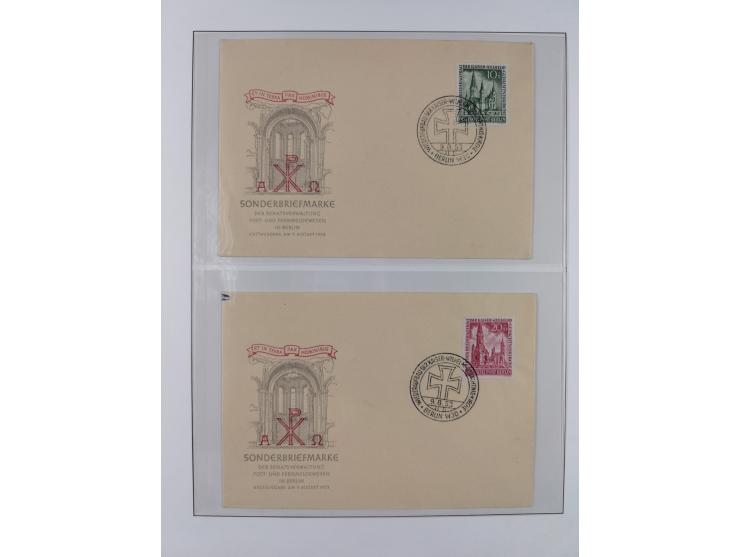1949/80 (ca.), postfrische (vereinzelt ungebrauchte) und zusätzlich gestempelte Sammlungen Bund, Berlin und DDR in 3 Kartons,