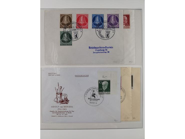 1949/80 (ca.), postfrische (vereinzelt ungebrauchte) und zusätzlich gestempelte Sammlungen Bund, Berlin und DDR in 3 Kartons,