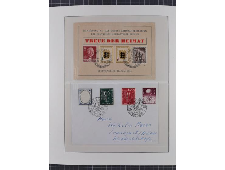 1949/80 (ca.), postfrische (vereinzelt ungebrauchte) und zusätzlich gestempelte Sammlungen Bund, Berlin und DDR in 3 Kartons,