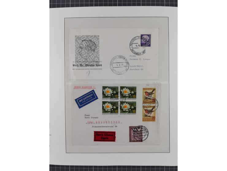 1949/80 (ca.), postfrische (vereinzelt ungebrauchte) und zusätzlich gestempelte Sammlungen Bund, Berlin und DDR in 3 Kartons,