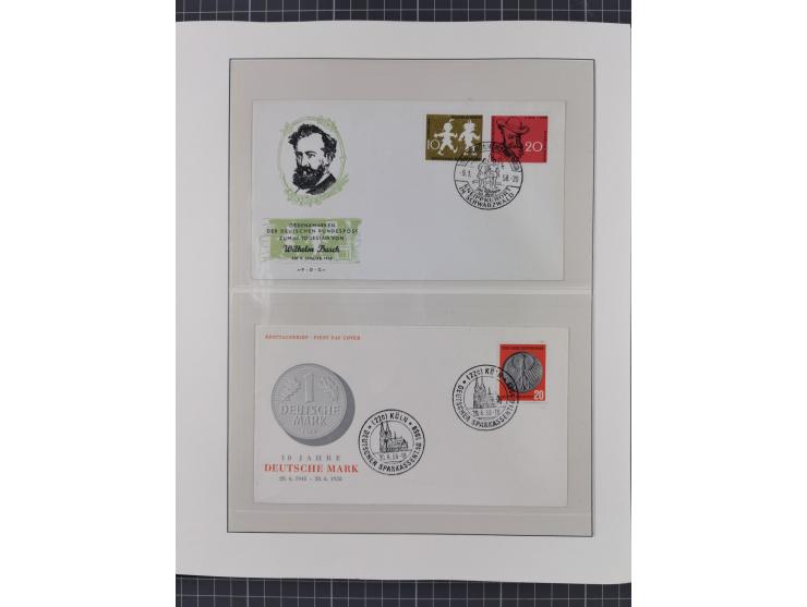 1949/80 (ca.), postfrische (vereinzelt ungebrauchte) und zusätzlich gestempelte Sammlungen Bund, Berlin und DDR in 3 Kartons,