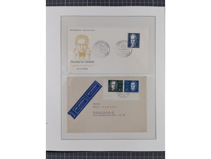 1949/80 (ca.), postfrische (vereinzelt ungebrauchte) und zusätzlich gestempelte Sammlungen Bund, Berlin und DDR in 3 Kartons,