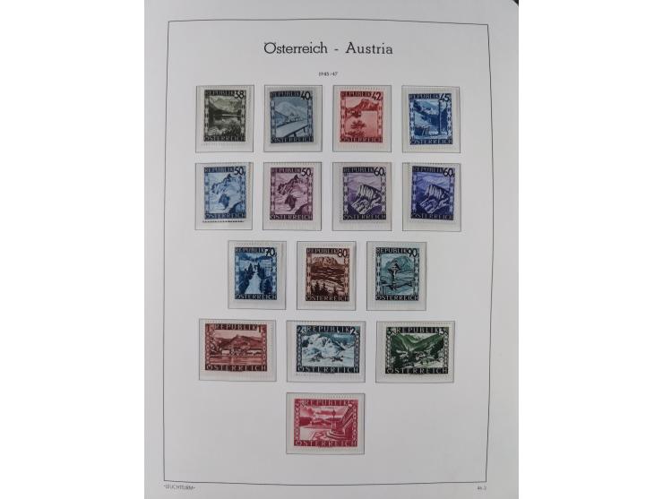 1945/78, postfrische und meist zusätzlich gestempelte Sammlung, in den Hauptnummern komplett, dabei Renner-Kleinbogen und Vög